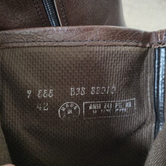 Knapp Steel Toed Zip Leather Boots Mens 9 Brown Oil Proof Western Workwear USA - Picture 9 of 9